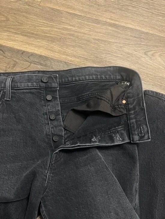 Mother Superior The Tomcat Straight Leg Jeans Lies, Lies, Lies Black Size 32 - Picture 9 of 13